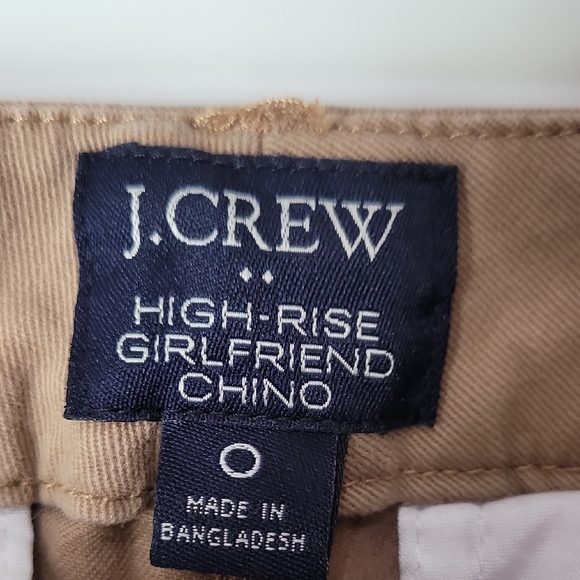 J. Crew High-Rise Girlfriend Chino w/Pockets Straight-leg ~Camel - Picture 2 of 8
